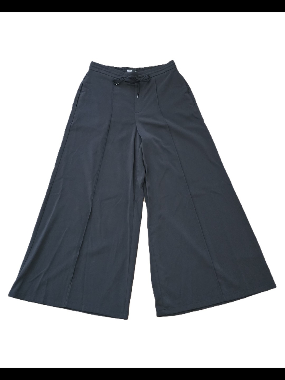 Vera Wang Black Wide-Leg Drawstring Pants